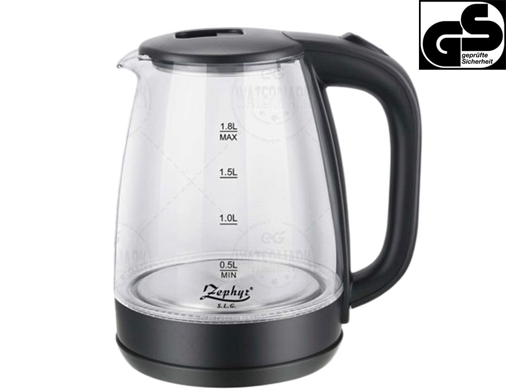 Fierbător electric SAPIR SP 1230 GS, 1800W, 1,8 litri, Luminos, Sticlă, Negru GS ​​standard 